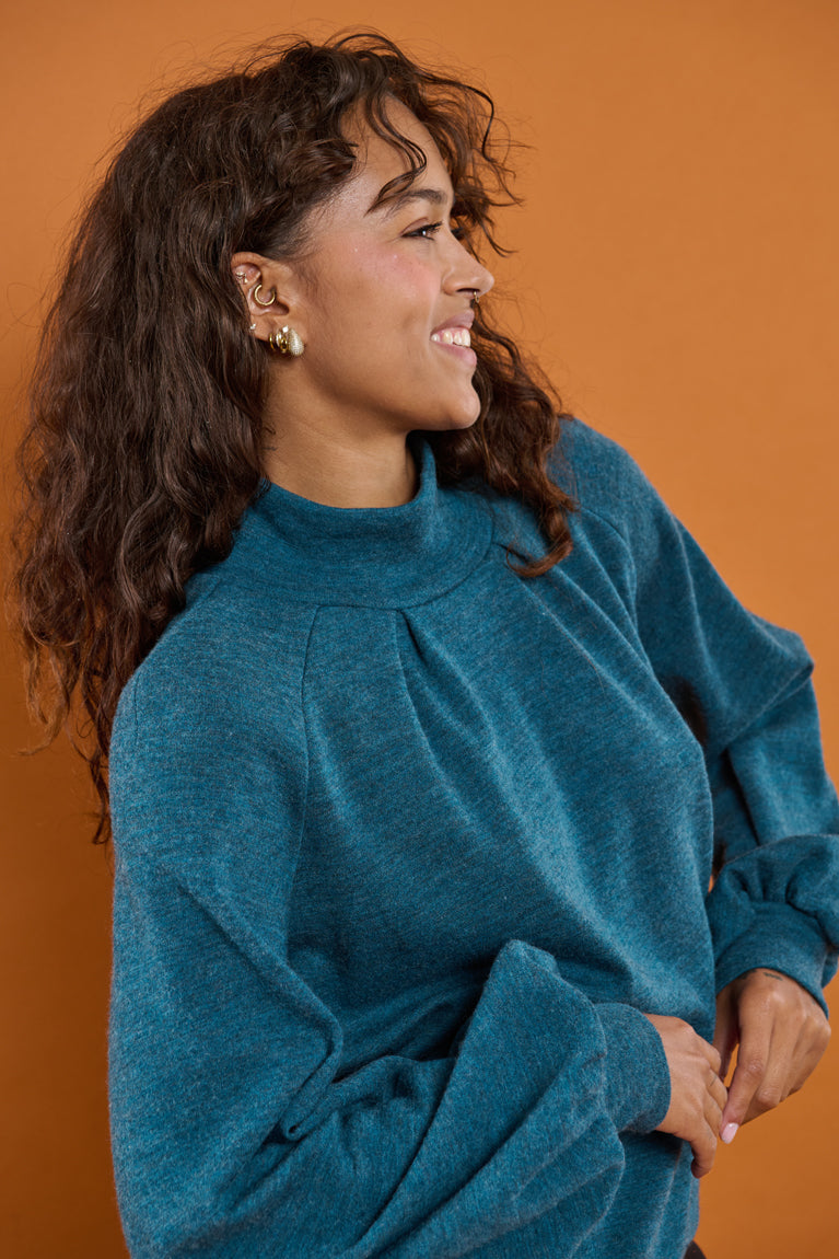 Froks Fleur Bluse / Sea moss Merino wool