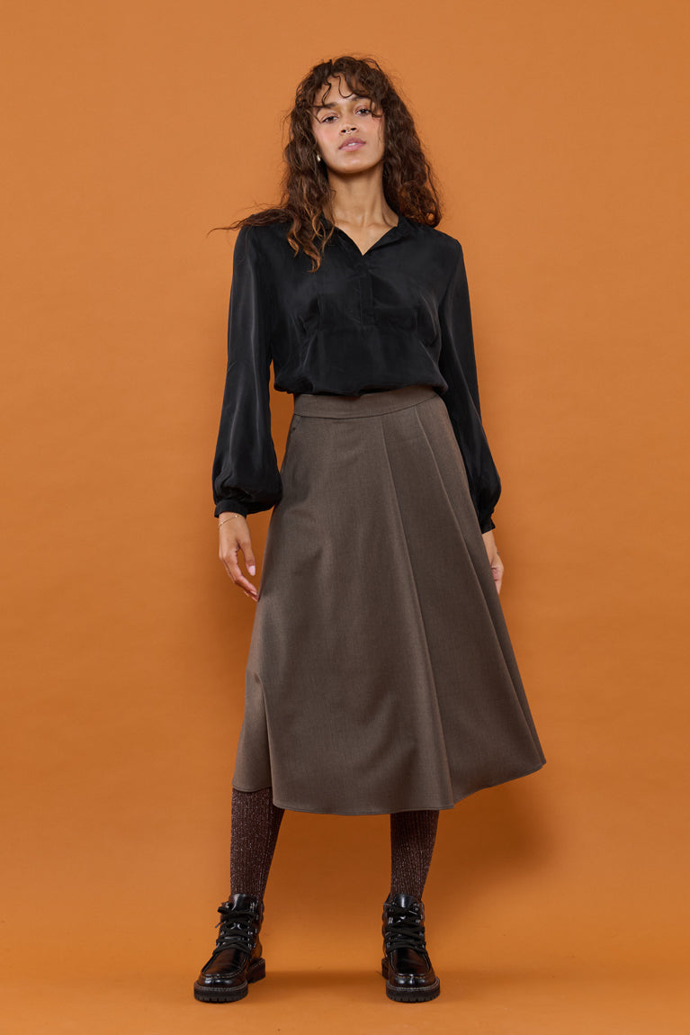 Froks Nora Nederdel / Bark brown wool