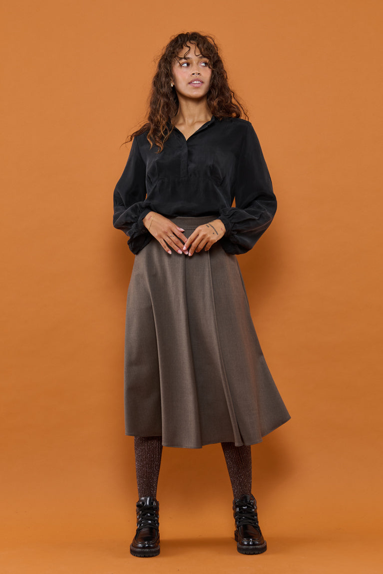 Froks Nora Nederdel / Bark brown wool