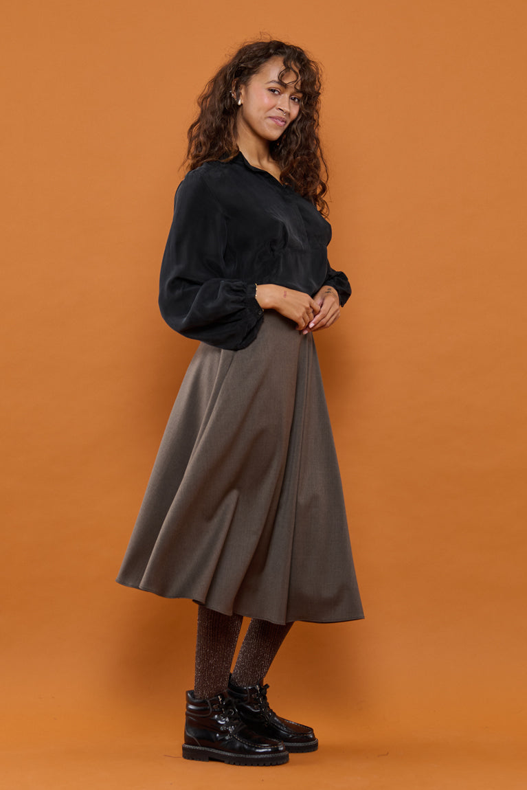 Froks Nora Nederdel / Bark brown wool