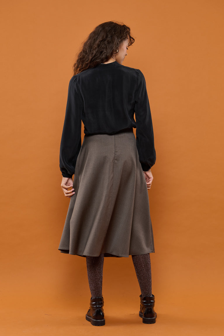 Froks Nora Nederdel / Bark brown wool