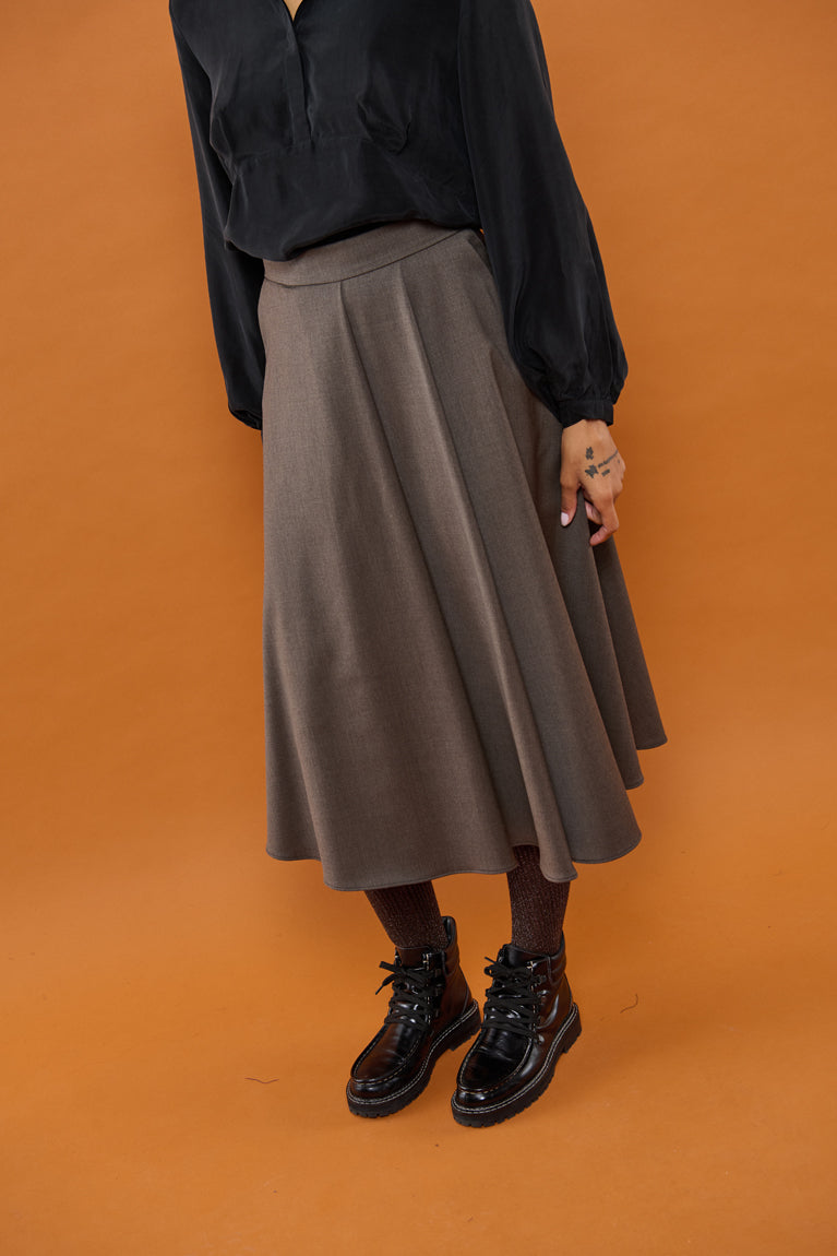 Froks Nora Nederdel / Bark brown wool