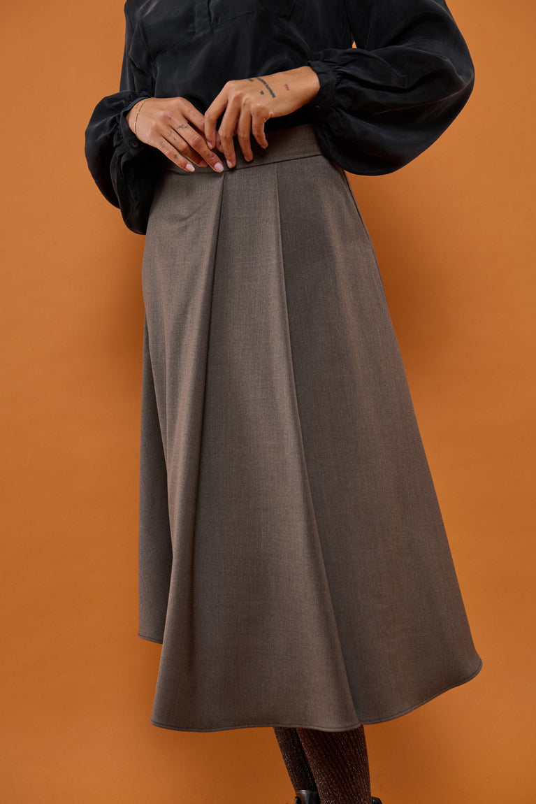 Froks Nora Nederdel / Bark brown wool