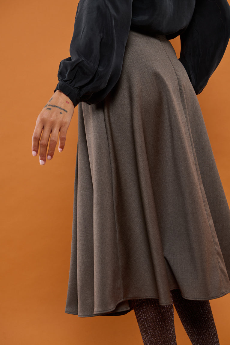 Froks Nora Nederdel / Bark brown wool