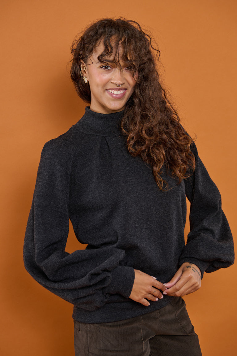 Froks Fleur Bluse / Ebony Merino wool