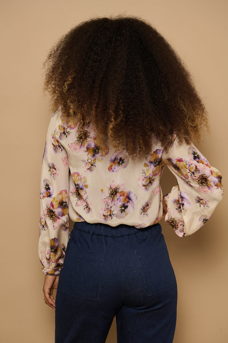 Froks Eline Skjorte / Ivory & wavy flowers