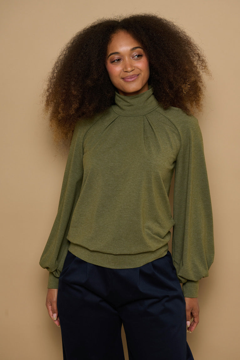Froks Fleur Sleeve Bluse / Moss essence