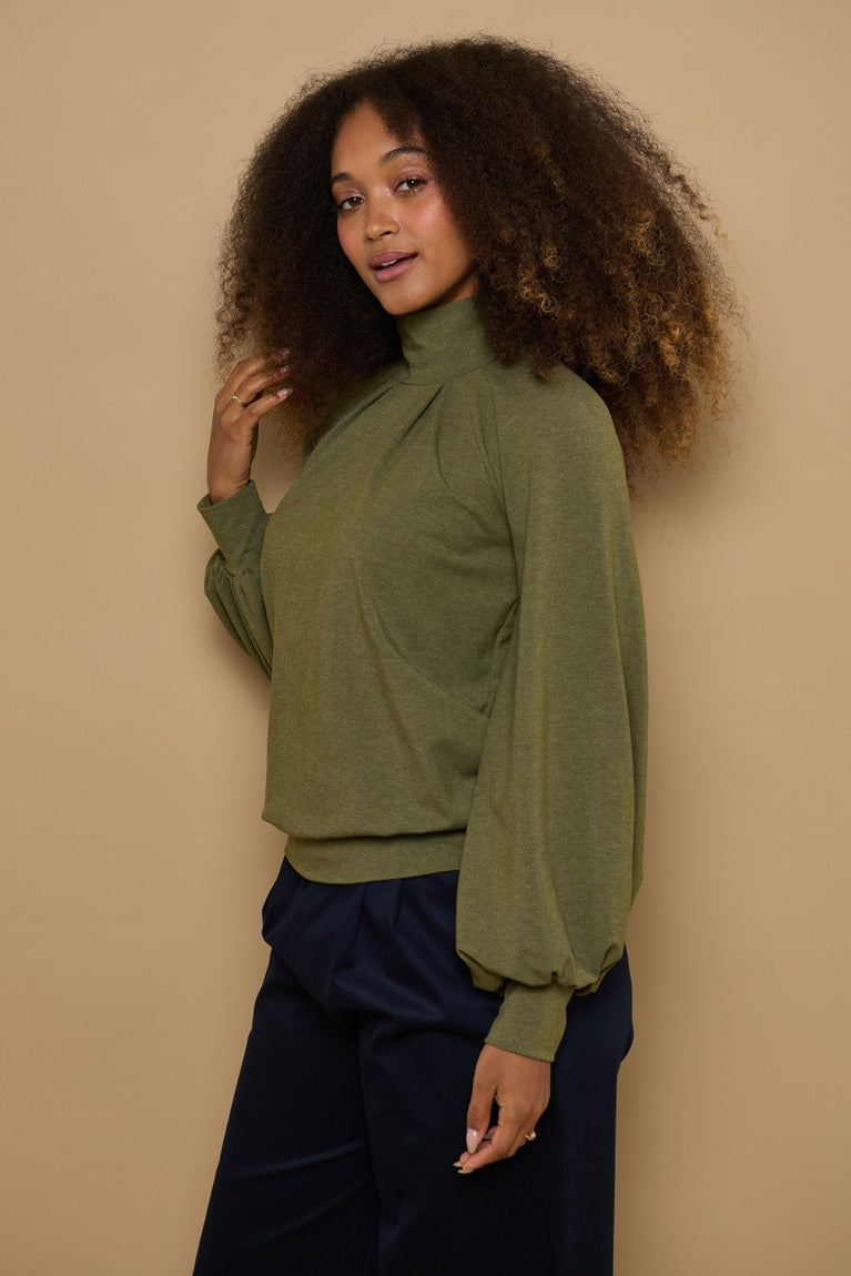 Froks Fleur Sleeve Bluse / Moss essence