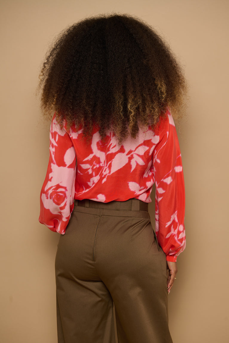 Froks Amelia Tunika Skjorte / Rouge red flower shades