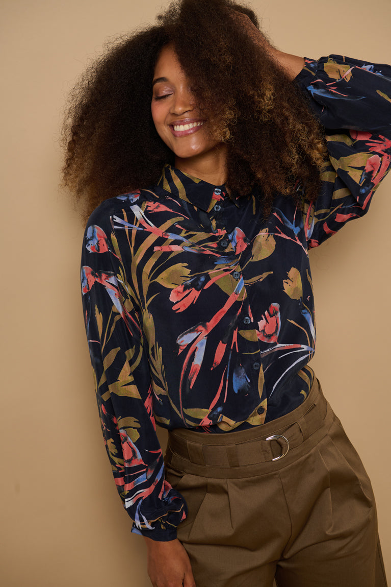 Froks Eline Skjorte / Botanical night garden