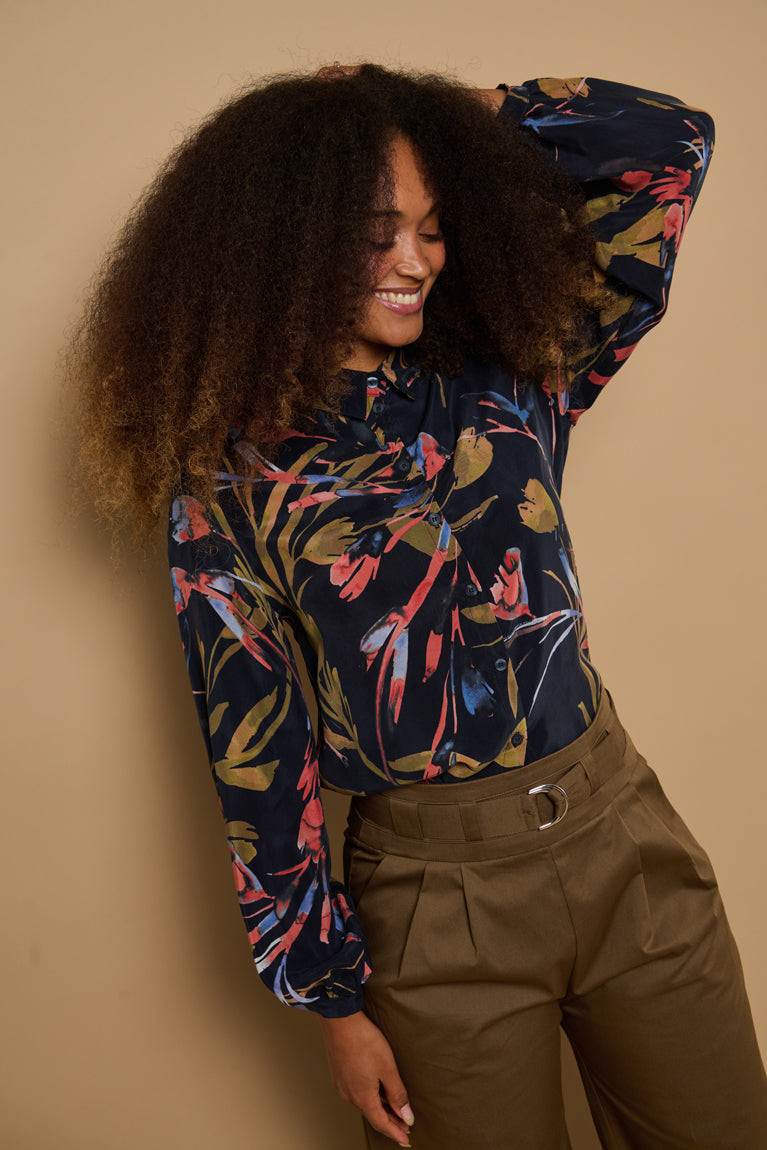 Froks Eline Skjorte / Botanical night garden